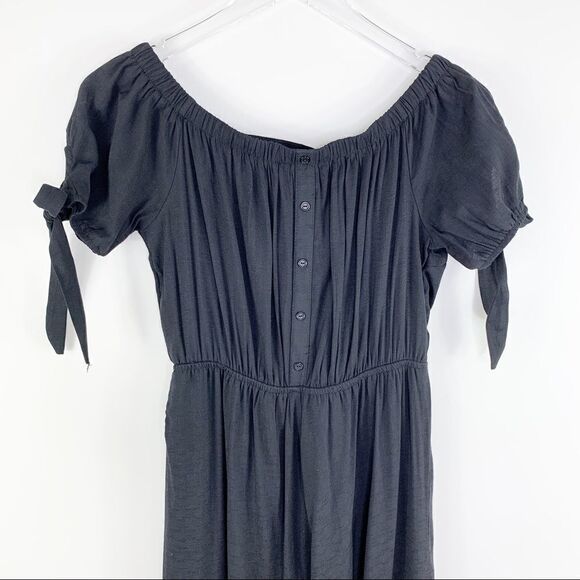 Doe & Rae Black ModCloth Wide Leg Cropped‎ Jumpsuit Sz Small - Picture 7 of 15